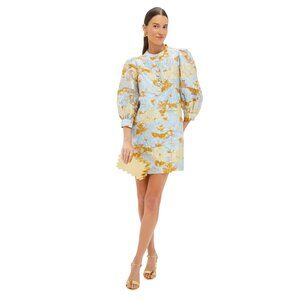 Tuckernuck Pomander Place Jessamine Jacquard Samantha Dress in Blue Large New